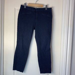 GAP Skinny Ankle Pants Size 10 – Navy Blue White Polka Dot Stretch Trousers